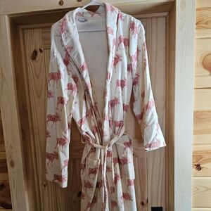 BarnFly Women's Pink and Cream Moose Print Robe